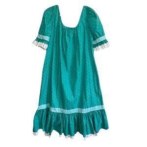 Vintage Princess Kaiulani Hawaiian Muumuu House Dress Size 12 Mrs. Roper USA M17